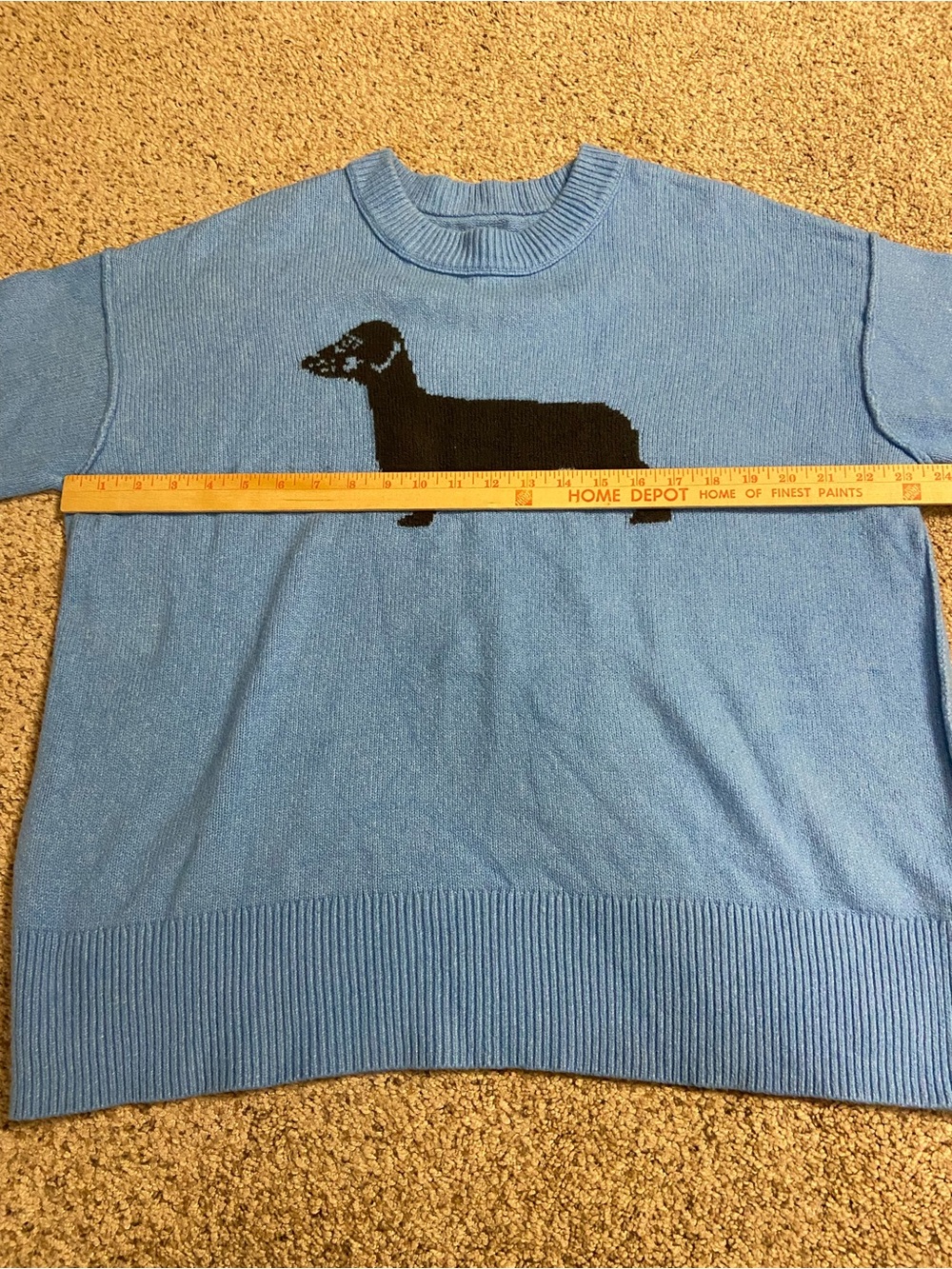 Aerie Softest Luxe Crew Sweater Blue Dachshund Dog Graphic S pullover oversized - Picture 5 of 9